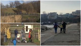 "Seamănă cu iarna pe care o așteptam? Nu, e mai frumoasă."  Vremea caldă îi scoate pe români din case