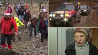 Pasionaţii de off-road au jucat rolul lui Moş Crăciun şi au dus daruri la familiile izolate din Munţii Buzăului: "Doamne, ce de sacoşe!"