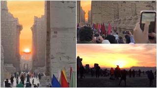 Solstiţiul de iarnă 2022. Soarele s-a aliniat perfect cu Templul Zeului Amon-Ra din Egipt