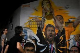 Grafitti imens cu Messi, în Buenos Aires. Un cunoscut artist din Argentina a marcat victoria "pumelor" la Campionatul Mondial