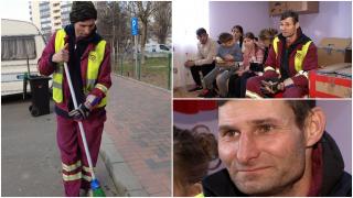Povestea lui Marius, măturătorul căruia i-a fost ruşine să intre îmbrăcat aşa la serbarea fetiţei. Va primi un apartament social, iar oamenii au donat pentru el zeci de mii de lei