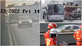 Accidentul de autocar din Pasajul Unirii, filmat. Şoferul grec povesteşte clipele de groază: ''A fost ca și cum ne-a lovit un tren''