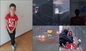 ANIMAȚIE GRAFICĂ. Momentul în care ambulanța îl lovește în plin pe David, în timp ce traversa o stradă din Giurgiu. Copilul a fost aruncat la 10 metri pe șosea