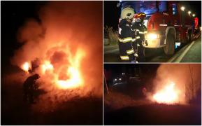 La Curtea de Argeş, ca în Vestul Sălbatic: Băut bine şi înarmat cu două cuţite, un tânăr a incendiat două maşini şi a distrus o alta