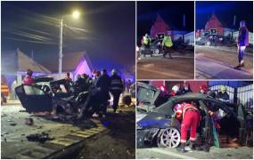Un șofer de 19 ani a zburat cu BMW-ul pe acoperișul unei case, în Alba. "Doamne ferește! Uite unde o ajuns motorul!"