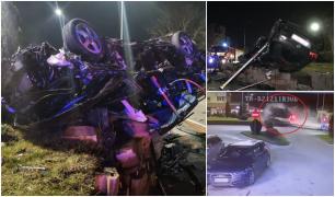 Accident înfiorător filmat într-un giratoriu din Sebeș. Un tânăr de 21 de ani a murit după impactul devastator