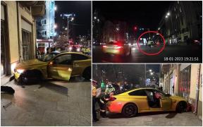 Șoferul unui BMW, la un pas să spulbere un polițist care dirija traficul în centrul Capitalei. Un pieton a sărit în ultima clipă din calea bolidului