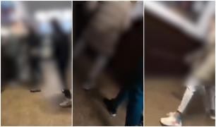 "Dă-i, mă, dă-i!" Elevii bătăuși din Mioveni au fost reținuți. Tinerii s-au lovit inclusiv cu o bucată din lambriul rupt de pe peretele liceului