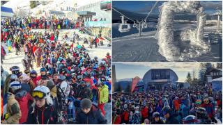 Scandal la Sinaia, după ce turiştii au stat 5 ore ca să ajungă pe pârtie. Telegondola era stricată, dar angajaţii vindeau cartele