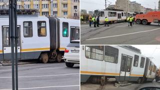 Tramvai deraiat în Obor, pe linia 5, la intersecția dintre Șoseaua Ștefan cel Mare și Calea Moșilor