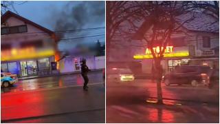 Teroare în Focşani: Un individ înarmat cu un topor a distrus tot ce i-a stat în cale. La vederea poliţiştilor, a tăiat o ţeavă de gaze şi a aprins focul