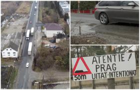 Indicatoarele desenate de şoferi pe uşi de dulap, pe o şosea intens circulată din ţară: "Atenţie, prag uitat intenţionat!"