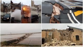 Cutremur în Turcia, urmat de 18 replici. Momentul în care clădirile se prăbuşesc, pista unui aeroport s-a rupt, o autostradă e distrusă total. Castel vechi de sute de ani, prăbușit în Gaziantep