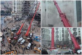 O clădire din Turcia s-a făcut una cu pământul, "învinsă" de cutremur. Momentul prăbuşirii, filmat în direct