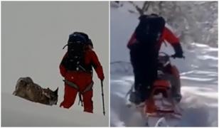 Un militar a ajuns la spital, după o coborâre pe schiuri prin zăpada înaltă de 1m