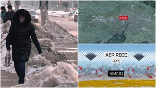 ANIMAŢIE. Gerul cumplit din România a crescut nivelul de poluare la Sibiu. Explicaţia fenomenului