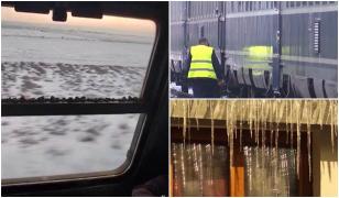 Gerul năprasnic le-a făcut probleme românilor. Pasagerii unui tren spre Iași au pus șervețele la geam, să nu intre frigul