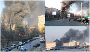 Un loc de joacă din București, mistuit de un incendiu violent. Flăcările și fumul i-au speriat pe locuitorii din Sectorul 3