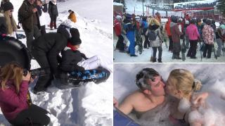 Vis de iarnă în stațiunile montane din România: Buluc pe pârtii, la telegondolă și la băi