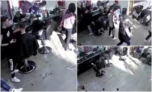 Cutremurul din Gorj: momentul în care angajaţii şi clienţii unei frizerii o iau la fugă