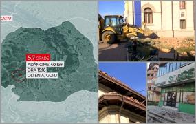 Panică și apeluri la 112 după cel de-al doilea cutremur produs în Oltenia în mai puțin de 24 de ore. Bucăți din fațadele clădirilor vechi s-au desprins