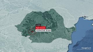 Cutremur de 4.1 în Gorj. Seismul s-a produs la adâncimea de 15 km