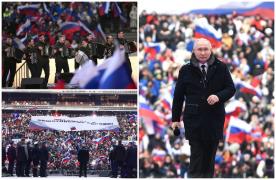 Concert patriotic "low-cost" la Moscova. Putin a venit cu o geacă de 4 ori mai ieftină ca acum un an, iar spectatorii au primit echivalentul a 30 de lei