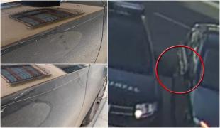 Jandarm, filmat cum zgârie intenţionat o maşină parcată în mijlocul străzii