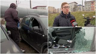 Doi tineri de 17 ani, reţinuţi după ce ar fi vandalizat maşinile studenţilor din Cluj-Napoca. Şoferii sunt revoltaţi: "E o stradă publică"