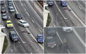 Ce riscă șoferii care l-au ocolit pe bărbatul căzut în plină stradă în Alba Iulia? Au încălcat de două ori legea uitând să fie oameni