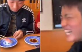 Adolescenţi filmaţi cum ling bucăţile de sushi şi le pun la loc, să fie mâncate de alţii. Restaurantele din Japonia iau măsuri drastice