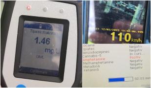 Tânăr beat și drogat, cursă nebună la volan pe străzile din Mogoșoaia. A fost prins de polițiști gonind cu 110 km/oră