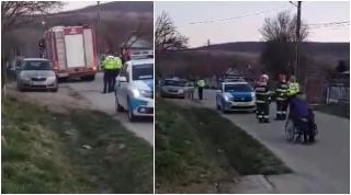Gorjean în scaun cu rotile, pus pe scandal după ce a văzut mașina primăriei la poarta vecinului. A turnat pe ea benzină și a sunat la 112