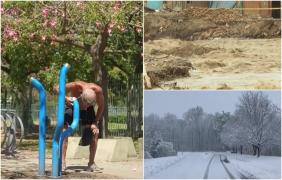 Fenomene meteo extreme în lume. Stare de dezastru din cauza inundaţiilor, furtuni de zăpadă, dar şi temperaturi de 38 de grade Celsius