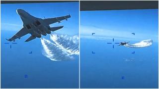 Imagini desecretizate, publicate de armata SUA. Momentul în care avionul rusesc loveşte drona Reaper deasupra Mării Negre