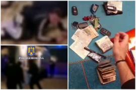 "Lasă furculiţa!" Momentul în care poliţiştii intră în casa unui bărbat care organiza ilegal jocuri de noroc. Cerea taxe de participare de până la 1.500 de lei