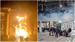Peste 3 milioane de francezi, în stradă. Manifestanţii au dat foc primăriei din Bordeaux, o femeie a rămas fără un deget la Rouen