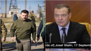Zelenski cere avioane moderne şi rachete cu rază lungă. Medvedev l-a imitat pe Stalin: "Dacă nu vă faceţi datoria, vă voi distruge"