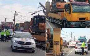 Tragedie pe trecerea de pietoni, în comuna Copăcelu. Un bătrân de 91 de ani a murit pe loc, după ce a fost strivit de un camion care transporta un excavator