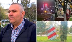 Primarul din Motru a "strecurat" printre decoraţiunile de Paşte şi ghirlandele de Crăciun. La sărbătorile din decembrie a făcut invers