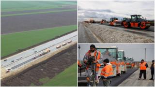 Autostrada Moldovei: A fost turnat primul strat de asfalt. Marcel Ciolacu: "Acesta este PNRR, oameni buni!" VIDEO