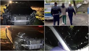 Un tânăr de 24 de ani s-a urcat fără permis la volan și a făcut prăpăd pe o șosea din Dolj. A rănit un bărbat, a lovit două mașini și a fugit de la locul faptei