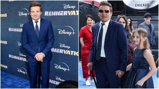 Jeremy Renner, în baston la prima apariție pe covorul roșu după accident. Actorul a fost însoţit de familie la premiera serialului "Rennervations"