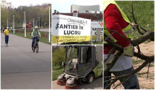 Parcurile Capitalei s-au transformat în şantiere. Reacţia unei turiste străine: "Bucureştiul nu are atât de multe atracţii"