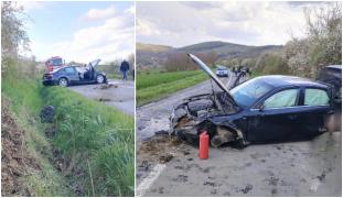 Accident cumplit pe un drum din Mureș. Un copil de 6 ani și un adolescent, preluați de SMURD în stare gravă