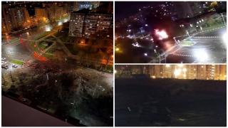 Momentul ciudat în care ruşii "îşi bombardează" singuri oraşul Belgorod. O maşină a fost aruncată pe acoperişul unei clădiri. VIDEO