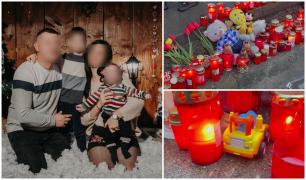 Altar de lumânări şi multe jucării pentru Luca, băieţelul de 3 ani strivit de TIR pe trecere chiar în faţa tatălui, la Leţcani