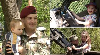Soldații Forţelor Terestre, "atacați" de copii, de Ziua Armatei. Micuții visează la o carieră de militar, însă în vremuri de pace