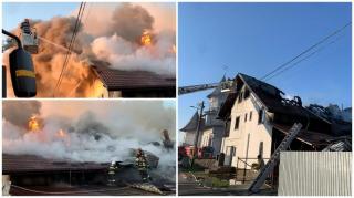 Incendiu la o casă parohială din Neamț. Pompierii au intervenit timp de 7 ore pentru a stinge flăcările