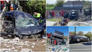 "S-a auzit o bubuitură mare!" Doi morţi, după un impact violent între 2 maşini şi un TIR, în Constanţa. Scene de groază pe marginea şoselei